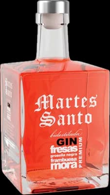 Bouteille de spiritueux : Gin Frutos Rojos Ginebra Premium Bidestilada de la marque Martes Santo