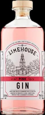 Bouteille de spiritueux : Pink Gin de la marque Limehouse