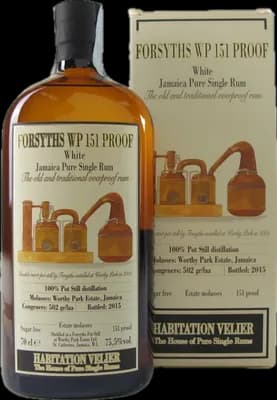 Bouteille de spiritueux : Forsyths 151 Proof White de la marque Worthy Park
