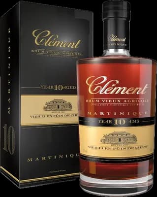 Bouteille de spiritueux : Vieux 10 ans de la marque Clément