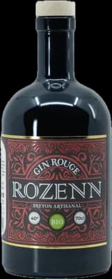 Bouteille de spiritueux : Gin rouge Rozenn de la marque Breizh'cool