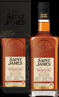 Bouteille de spiritueux : Brut de fût de la marque Saint James