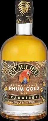 Bouteille de spiritueux : Authentique Rhum Gold des Caraïbes de la marque Beaulieu