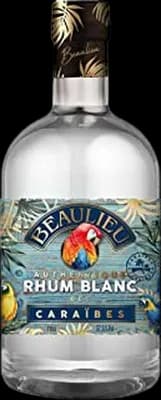 Bouteille de spiritueux : Authentique Rhum Blanc des Caraïbes de la marque Beaulieu