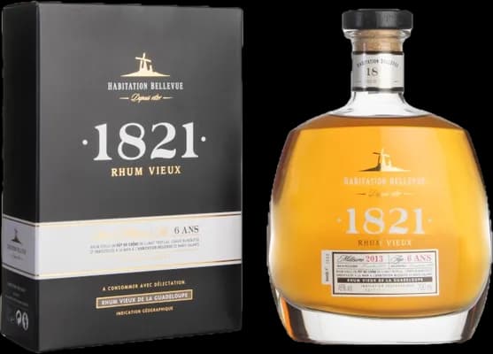 Bouteille de spiritueux : 1821 Rhum Vieux 6 ans Millésime 2013 de la marque Habitation Bellevue